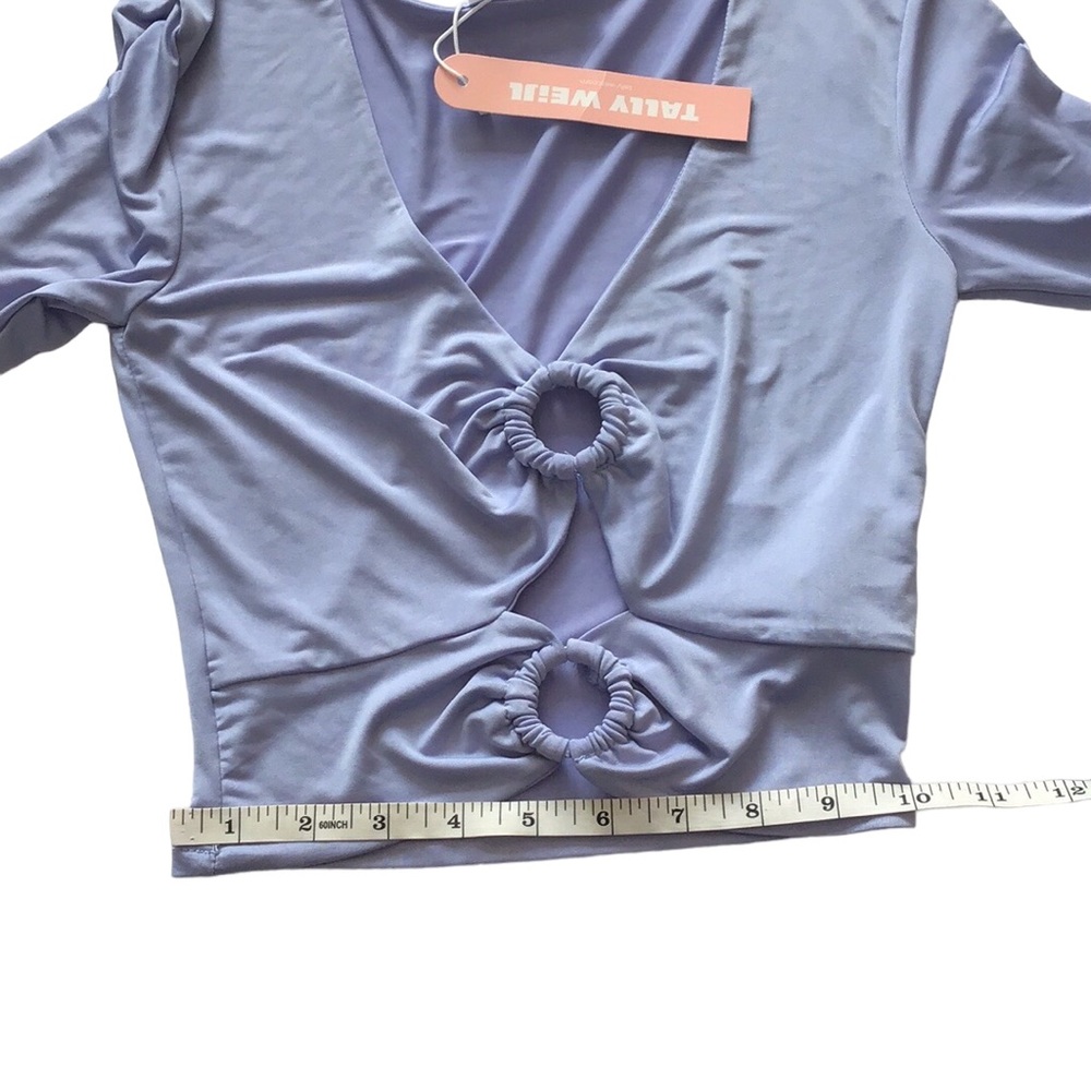 NWT Tally Weijl Y2K Cropped Cut Out Double O-rings Long Sleeve Top, size S - Picture 10 of 12